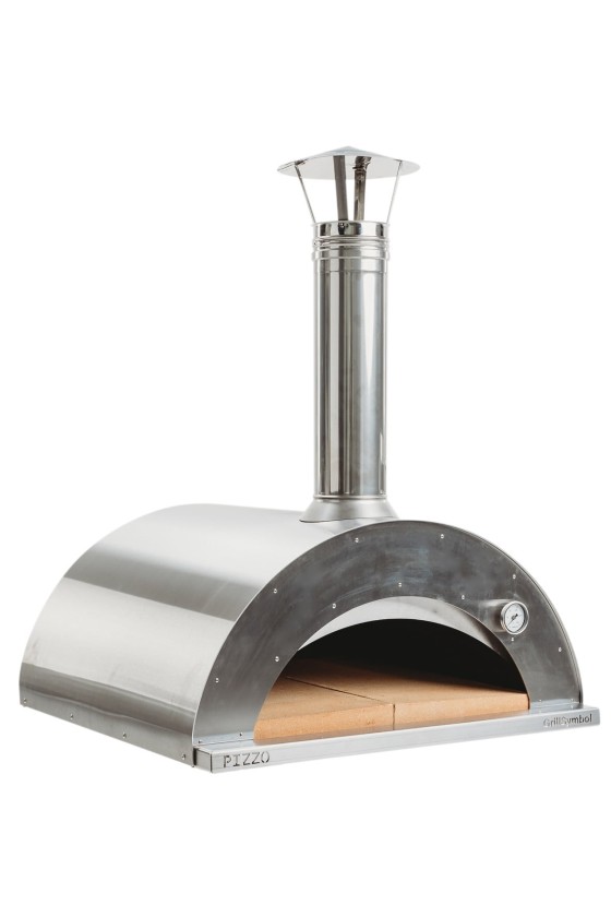 GrillSymbol Nerūdijančio plieno malkomis kūrenama picos krosnis Pizzo-inox